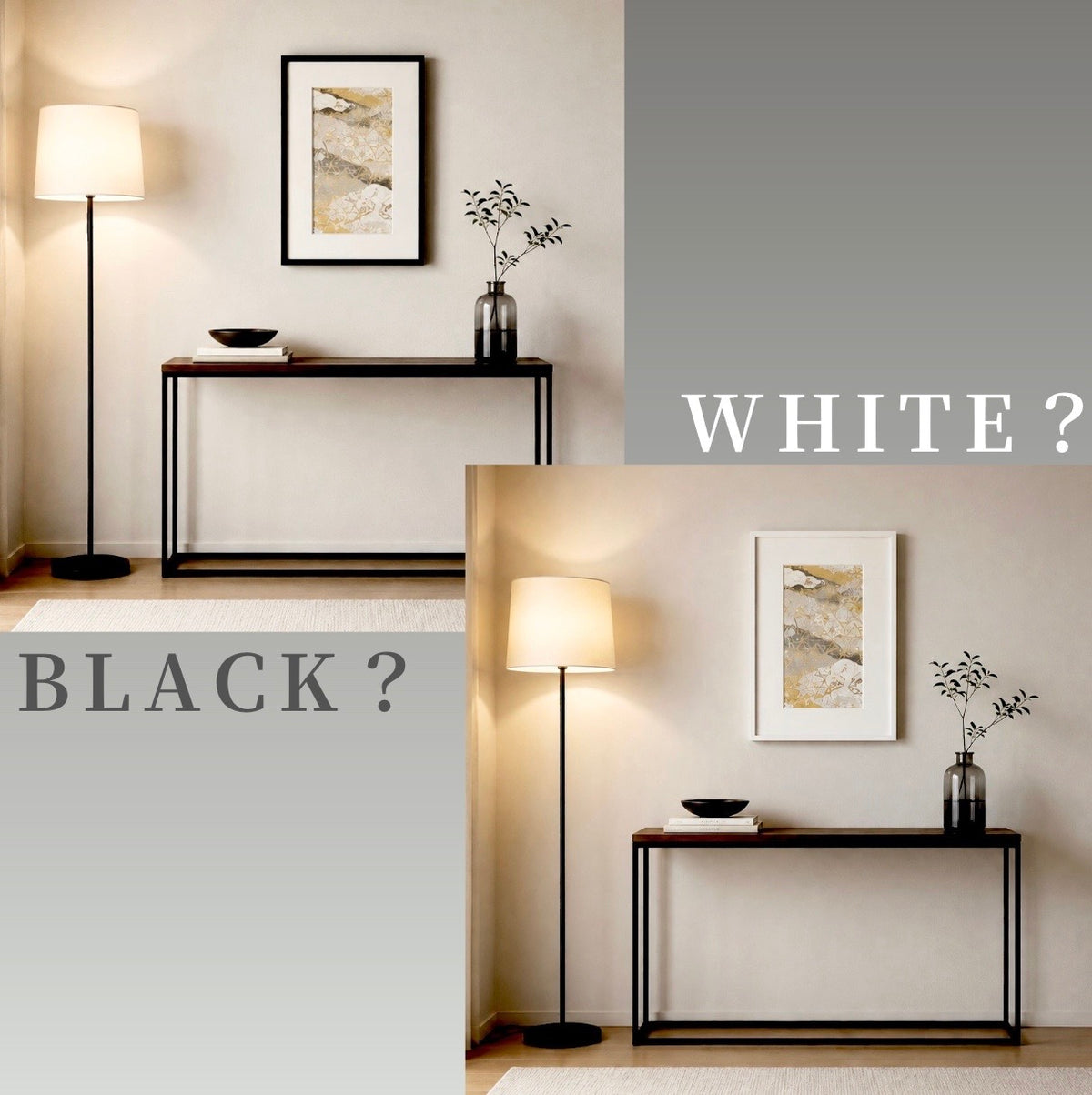 お手持ちの帯を白と黒の額縁に飾ったイメージを比較できる、SAKURA JAPANの帯の額縁シミュレーション